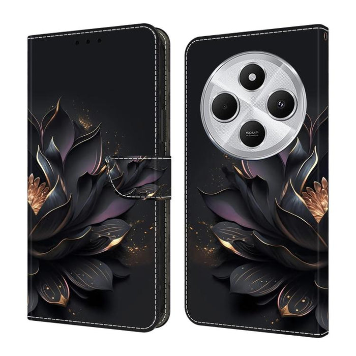 Funda para teléfono de cuero vegano pintado con efecto cristal, For Redmi Note 14 4G 164.84mm, For Redmi Note 14 Pro+ 5G / Poco X7, For Redmi 14C 5G / 4G, For Redmi Note 14 Pro 4G, For Redmi Note 14 4G 163.25mm, For Redmi Note 14 5G