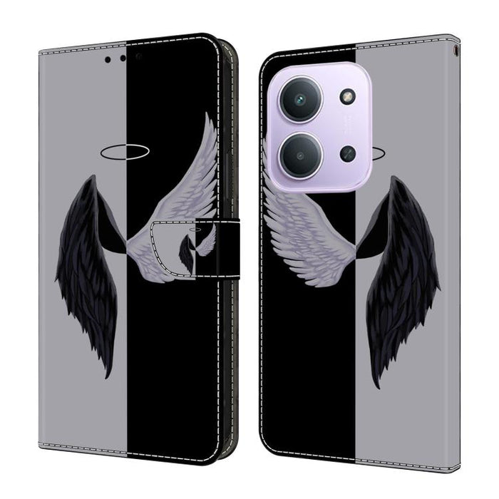 Funda para teléfono de cuero vegano pintado con efecto cristal, For Redmi Note 14 4G 164.84mm, For Redmi Note 14 Pro+ 5G / Poco X7, For Redmi 14C 5G / 4G, For Redmi Note 14 Pro 4G, For Redmi Note 14 4G 163.25mm, For Redmi Note 14 5G