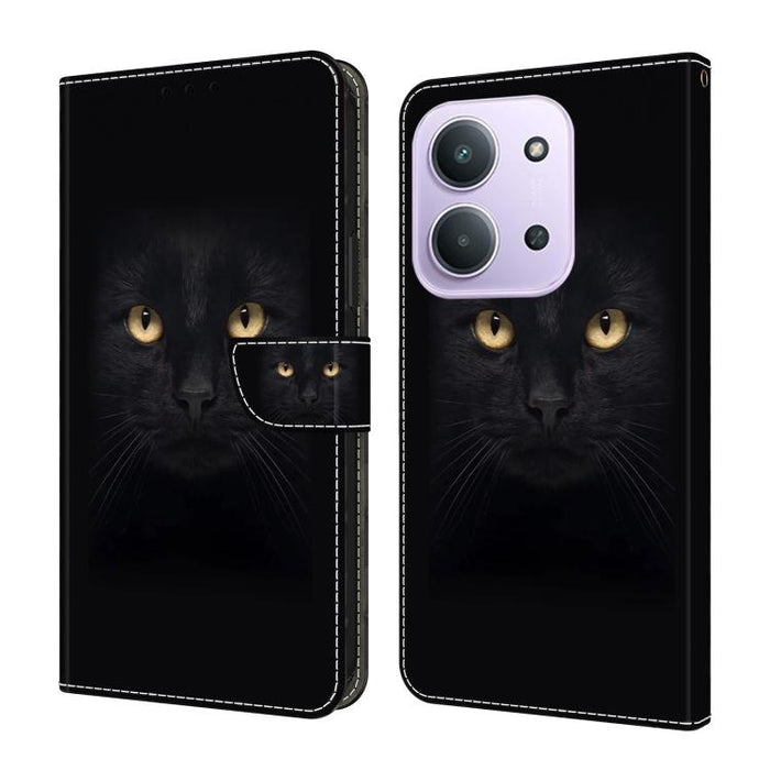 Funda para teléfono de cuero vegano pintado con efecto cristal, For Redmi Note 14 4G 164.84mm, For Redmi Note 14 Pro+ 5G / Poco X7, For Redmi 14C 5G / 4G, For Redmi Note 14 Pro 4G, For Redmi Note 14 4G 163.25mm, For Redmi Note 14 5G