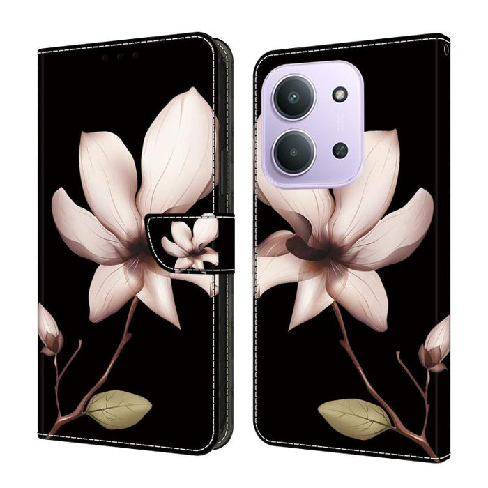 Funda para teléfono de cuero vegano pintado con efecto cristal, For Redmi Note 14 4G 164.84mm, For Redmi Note 14 Pro+ 5G / Poco X7, For Redmi 14C 5G / 4G, For Redmi Note 14 Pro 4G, For Redmi Note 14 4G 163.25mm, For Redmi Note 14 5G