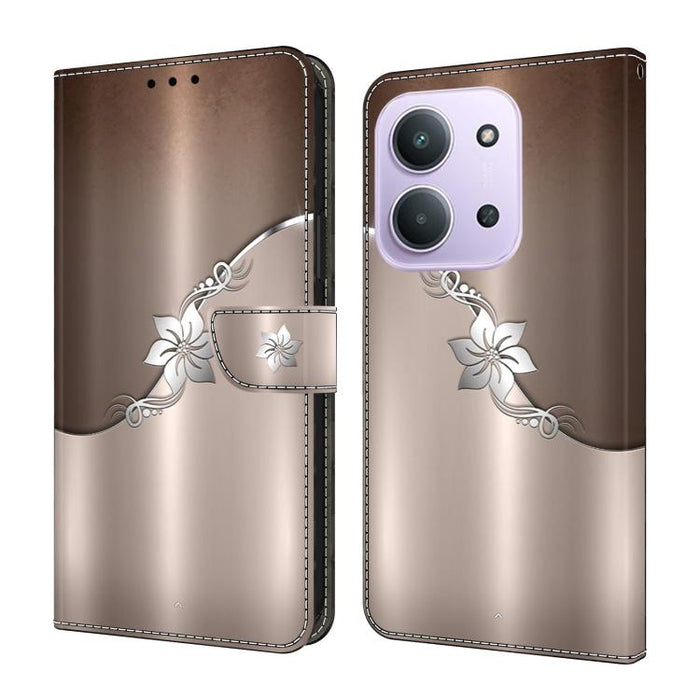 Funda para teléfono de cuero vegano pintado con efecto cristal, For Redmi Note 14 4G 164.84mm, For Redmi Note 14 Pro+ 5G / Poco X7, For Redmi 14C 5G / 4G, For Redmi Note 14 Pro 4G, For Redmi Note 14 4G 163.25mm, For Redmi Note 14 5G