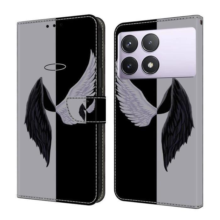 Funda para teléfono de cuero vegano pintado con efecto cristal, For Redmi Note 14 Pro 5G, For Redmi 13C 5G / 4G, For Redmi K70E