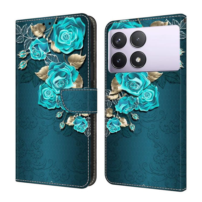 Funda para teléfono de cuero vegano pintado con efecto cristal, For Redmi Note 14 Pro 5G, For Redmi 13C 5G / 4G, For Redmi K70E