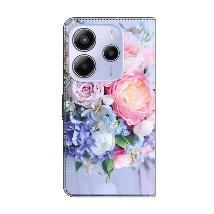 Funda para teléfono de cuero vegano pintado con efecto cristal, For Redmi Note 14 4G 164.84mm, For Redmi Note 14 Pro+ 5G / Poco X7, For Redmi 14C 5G / 4G, For Redmi Note 14 Pro 4G, For Redmi Note 14 4G 163.25mm, For Redmi Note 14 5G