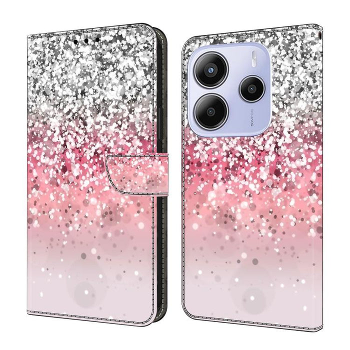 Funda para teléfono de cuero vegano pintado con efecto cristal, For Redmi Note 14 4G 164.84mm, For Redmi Note 14 Pro+ 5G / Poco X7, For Redmi 14C 5G / 4G, For Redmi Note 14 Pro 4G, For Redmi Note 14 4G 163.25mm, For Redmi Note 14 5G