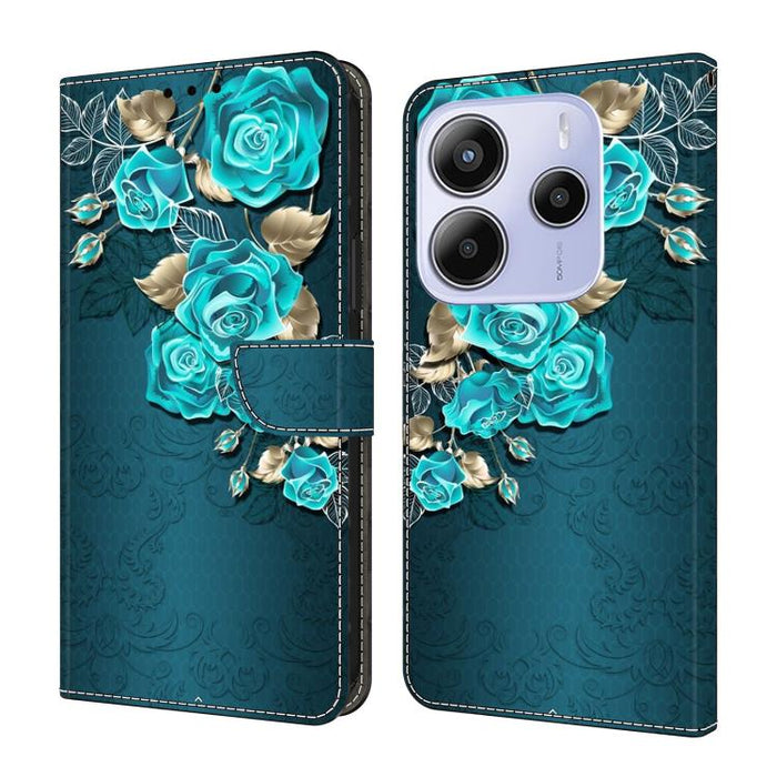 Funda para teléfono de cuero vegano pintado con efecto cristal, For Redmi Note 14 4G 164.84mm, For Redmi Note 14 Pro+ 5G / Poco X7, For Redmi 14C 5G / 4G, For Redmi Note 14 Pro 4G, For Redmi Note 14 4G 163.25mm, For Redmi Note 14 5G