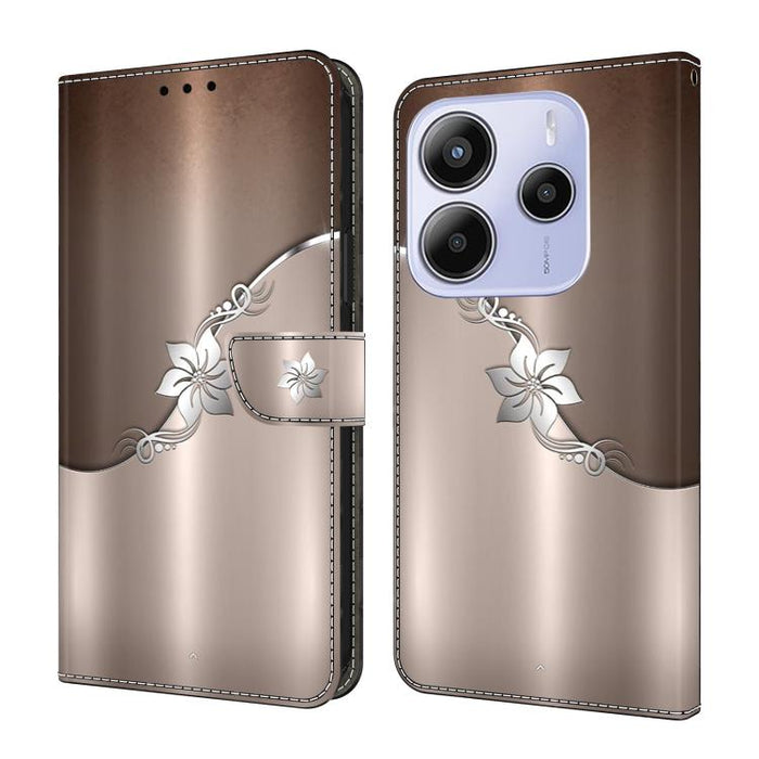 Funda para teléfono de cuero vegano pintado con efecto cristal, For Redmi Note 14 4G 164.84mm, For Redmi Note 14 Pro+ 5G / Poco X7, For Redmi 14C 5G / 4G, For Redmi Note 14 Pro 4G, For Redmi Note 14 4G 163.25mm, For Redmi Note 14 5G