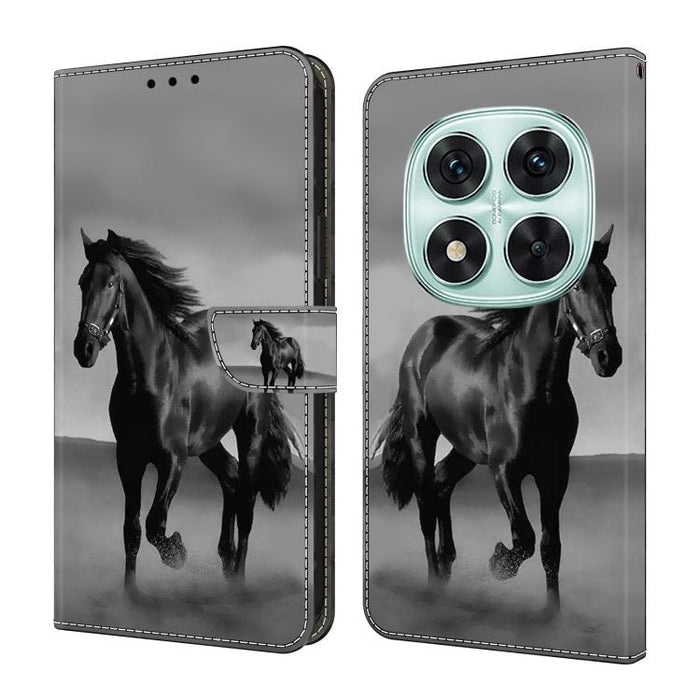 Funda para teléfono de cuero vegano pintado con efecto cristal, For Redmi Note 14 Pro 5G, For Redmi 13C 5G / 4G, For Redmi K70E
