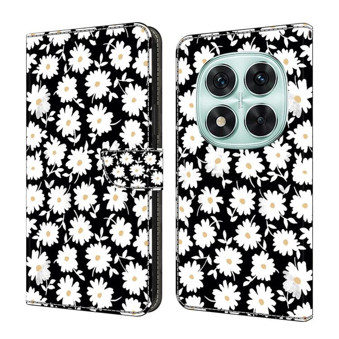 Funda para teléfono de cuero vegano pintado con efecto cristal, For Redmi Note 14 Pro 5G, For Redmi 13C 5G / 4G, For Redmi K70E