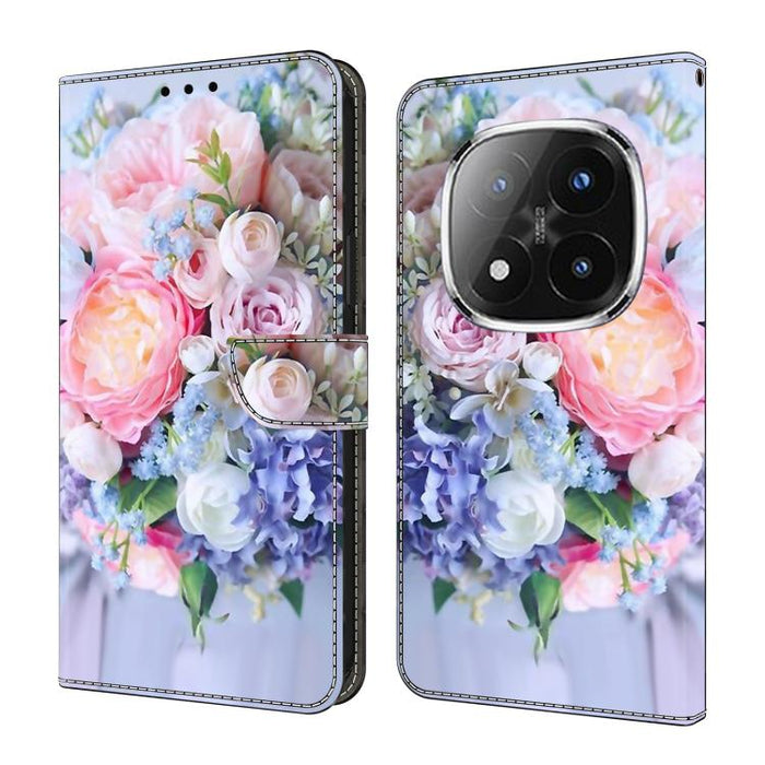 Funda para teléfono de cuero vegano pintado con efecto cristal, For Redmi Note 14 4G 164.84mm, For Redmi Note 14 Pro+ 5G / Poco X7, For Redmi 14C 5G / 4G, For Redmi Note 14 Pro 4G, For Redmi Note 14 4G 163.25mm, For Redmi Note 14 5G