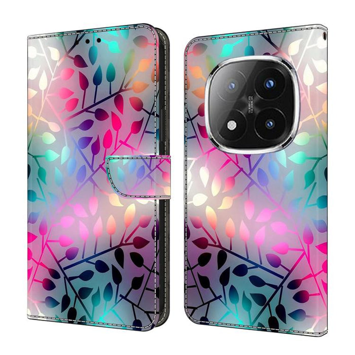 Funda para teléfono de cuero vegano pintado con efecto cristal, For Redmi Note 14 4G 164.84mm, For Redmi Note 14 Pro+ 5G / Poco X7, For Redmi 14C 5G / 4G, For Redmi Note 14 Pro 4G, For Redmi Note 14 4G 163.25mm, For Redmi Note 14 5G