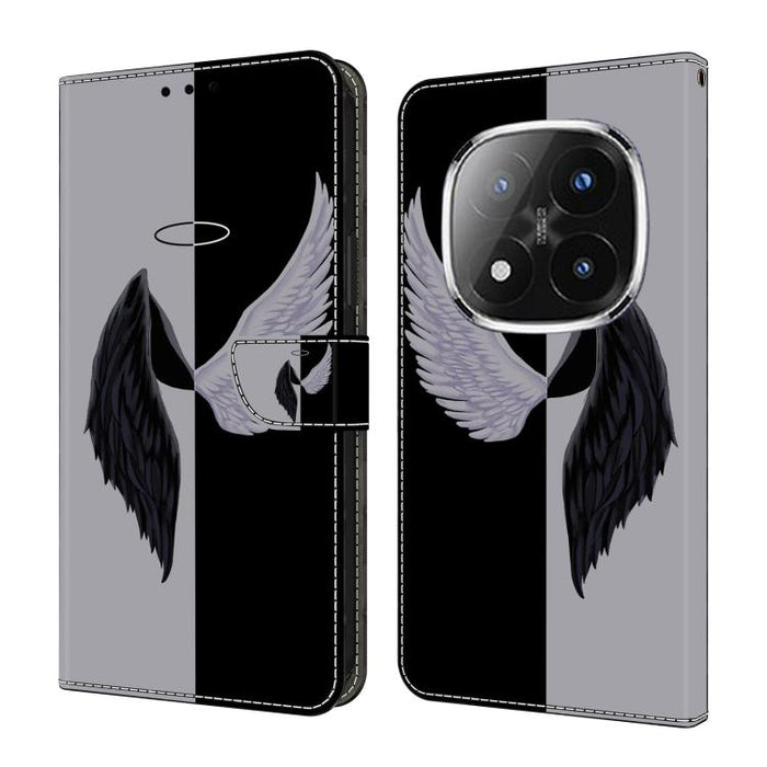 Funda para teléfono de cuero vegano pintado con efecto cristal, For Redmi Note 14 4G 164.84mm, For Redmi Note 14 Pro+ 5G / Poco X7, For Redmi 14C 5G / 4G, For Redmi Note 14 Pro 4G, For Redmi Note 14 4G 163.25mm, For Redmi Note 14 5G