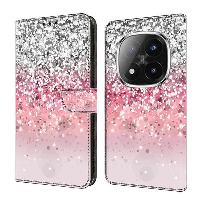 Funda para teléfono de cuero vegano pintado con efecto cristal, For Redmi Note 14 4G 164.84mm, For Redmi Note 14 Pro+ 5G / Poco X7, For Redmi 14C 5G / 4G, For Redmi Note 14 Pro 4G, For Redmi Note 14 4G 163.25mm, For Redmi Note 14 5G