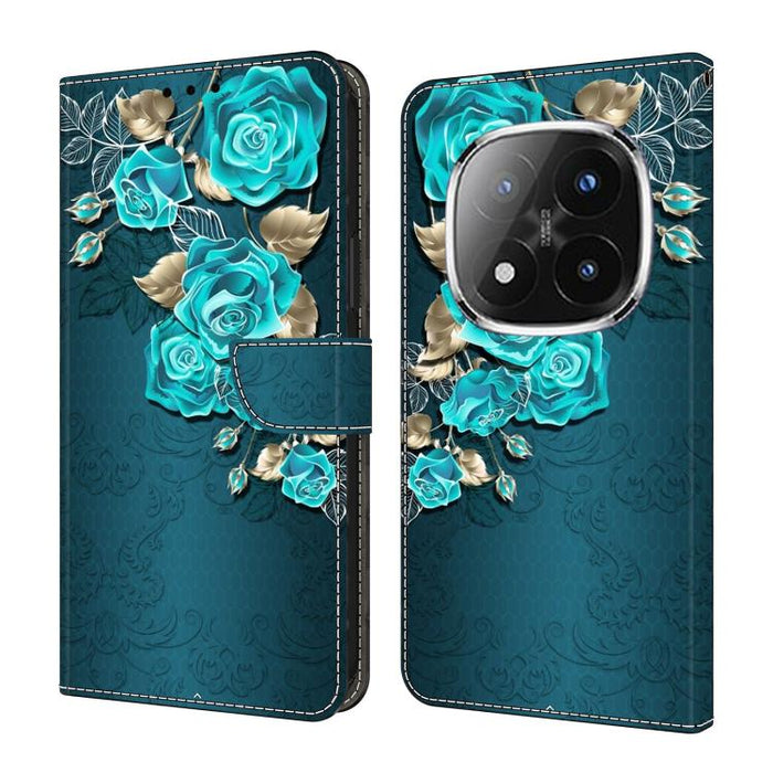 Funda para teléfono de cuero vegano pintado con efecto cristal, For Redmi Note 14 4G 164.84mm, For Redmi Note 14 Pro+ 5G / Poco X7, For Redmi 14C 5G / 4G, For Redmi Note 14 Pro 4G, For Redmi Note 14 4G 163.25mm, For Redmi Note 14 5G