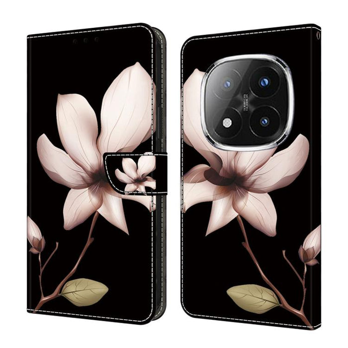 Funda para teléfono de cuero vegano pintado con efecto cristal, For Redmi Note 14 4G 164.84mm, For Redmi Note 14 Pro+ 5G / Poco X7, For Redmi 14C 5G / 4G, For Redmi Note 14 Pro 4G, For Redmi Note 14 4G 163.25mm, For Redmi Note 14 5G