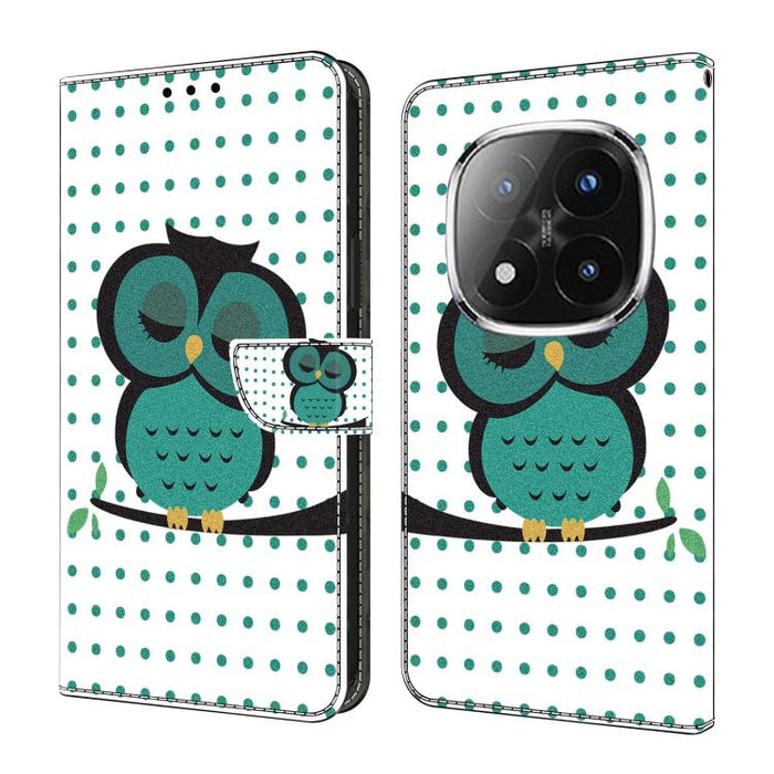 Funda para teléfono de cuero vegano pintado con efecto cristal, For Redmi Note 14 4G 164.84mm, For Redmi Note 14 Pro+ 5G / Poco X7, For Redmi 14C 5G / 4G, For Redmi Note 14 Pro 4G, For Redmi Note 14 4G 163.25mm, For Redmi Note 14 5G
