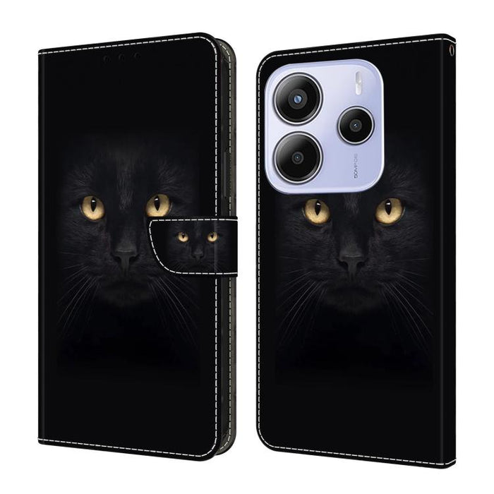 Funda para teléfono de cuero vegano pintado con efecto cristal, For Redmi Note 14 Pro 5G, For Redmi 13C 5G / 4G, For Redmi K70E
