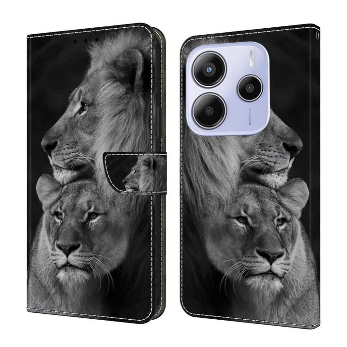Funda para teléfono de cuero vegano pintado con efecto cristal, For Redmi Note 14 4G 164.84mm, For Redmi Note 14 Pro+ 5G / Poco X7, For Redmi 14C 5G / 4G, For Redmi Note 14 Pro 4G, For Redmi Note 14 4G 163.25mm, For Redmi Note 14 5G