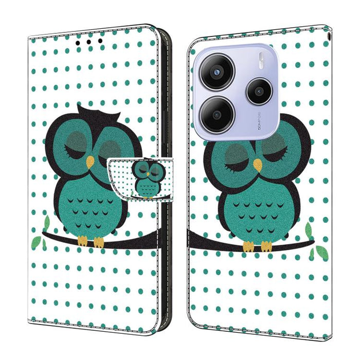 Funda para teléfono de cuero vegano pintado con efecto cristal, For Redmi Note 14 4G 164.84mm, For Redmi Note 14 Pro+ 5G / Poco X7, For Redmi 14C 5G / 4G, For Redmi Note 14 Pro 4G, For Redmi Note 14 4G 163.25mm, For Redmi Note 14 5G