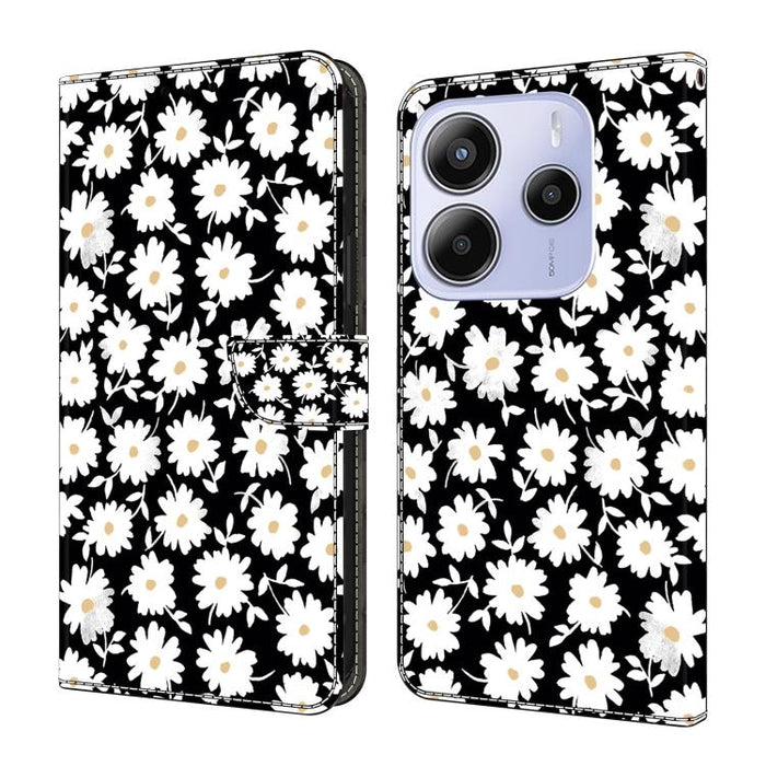 Funda para teléfono de cuero vegano pintado con efecto cristal, For Redmi Note 14 4G 164.84mm, For Redmi Note 14 Pro+ 5G / Poco X7, For Redmi 14C 5G / 4G, For Redmi Note 14 Pro 4G, For Redmi Note 14 4G 163.25mm, For Redmi Note 14 5G