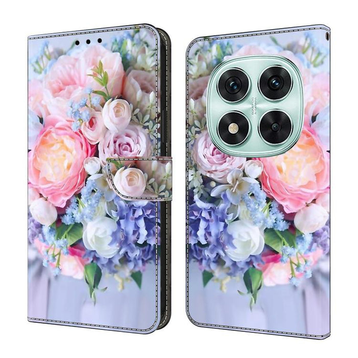 Funda para teléfono de cuero vegano pintado con efecto cristal, For Redmi Note 14 4G 164.84mm, For Redmi Note 14 Pro+ 5G / Poco X7, For Redmi 14C 5G / 4G, For Redmi Note 14 Pro 4G, For Redmi Note 14 4G 163.25mm, For Redmi Note 14 5G