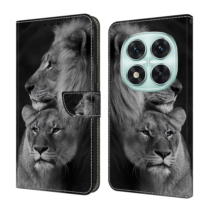 Funda para teléfono de cuero vegano pintado con efecto cristal, For Redmi Note 14 4G 164.84mm, For Redmi Note 14 Pro+ 5G / Poco X7, For Redmi 14C 5G / 4G, For Redmi Note 14 Pro 4G, For Redmi Note 14 4G 163.25mm, For Redmi Note 14 5G