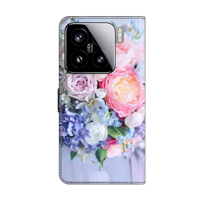 Funda para teléfono de cuero vegano pintado con efecto cristal, For Xiaomi 15