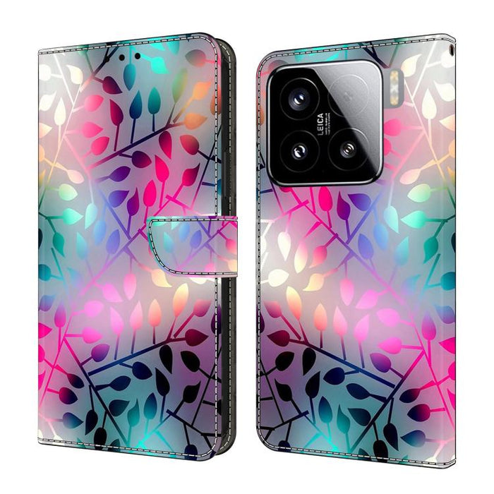 Funda para teléfono de cuero vegano pintado con efecto cristal, For Xiaomi 15