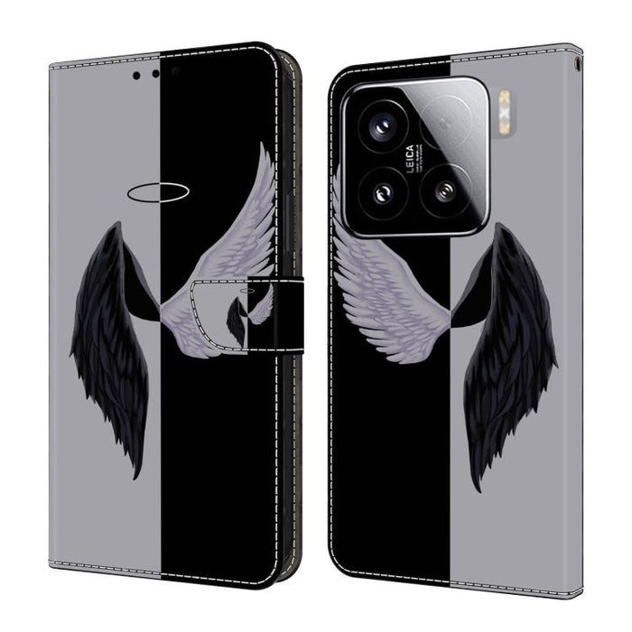 Funda para teléfono de cuero vegano pintado con efecto cristal, For Xiaomi 15