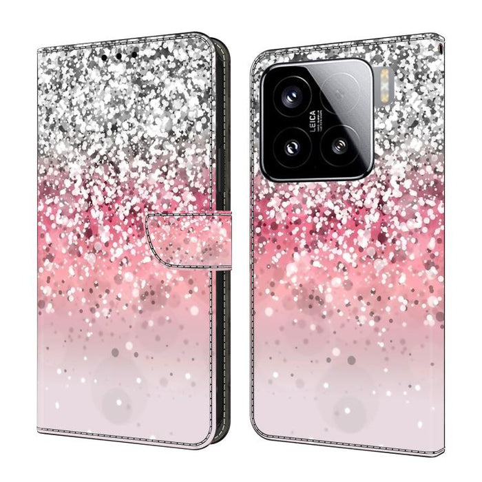 Funda para teléfono de cuero vegano pintado con efecto cristal, For Xiaomi 15