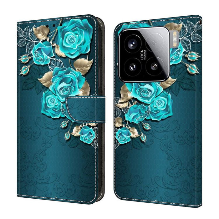 Funda para teléfono de cuero vegano pintado con efecto cristal, For Xiaomi 15