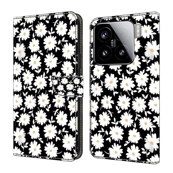 Funda para teléfono de cuero vegano pintado con efecto cristal, For Xiaomi 15