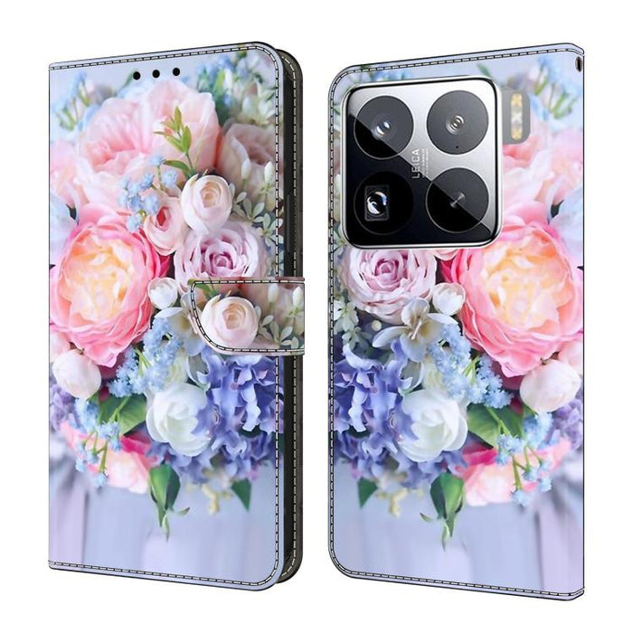 Funda para teléfono de cuero vegano pintado con efecto cristal, For Xiaomi 17T Pro 5G, For Xiaomi 17T 5G, For Xiaomi 17 Ultra, For Xiaomi 15T Pro 5G, For Xiaomi 15T 5G, For Xiaomi 15 Pro