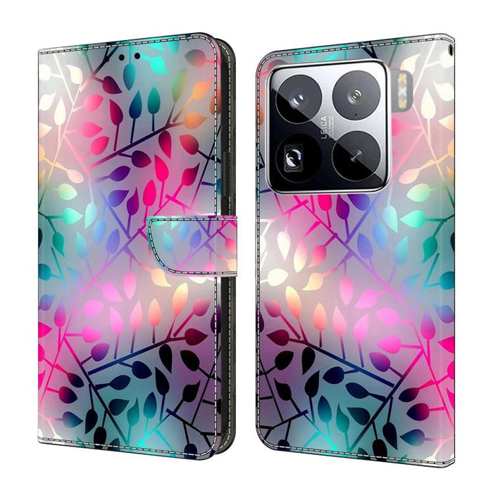 Funda para teléfono de cuero vegano pintado con efecto cristal, For Xiaomi 17T Pro 5G, For Xiaomi 17T 5G, For Xiaomi 17 Ultra, For Xiaomi 15T Pro 5G, For Xiaomi 15T 5G, For Xiaomi 15 Pro