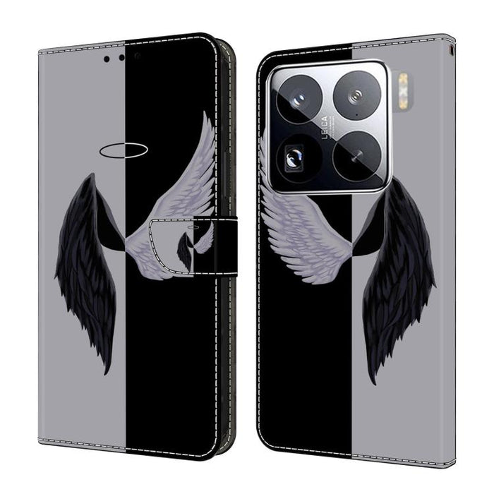 Funda para teléfono de cuero vegano pintado con efecto cristal, For Xiaomi 17T Pro 5G, For Xiaomi 17T 5G, For Xiaomi 17 Ultra, For Xiaomi 15T Pro 5G, For Xiaomi 15T 5G, For Xiaomi 15 Pro
