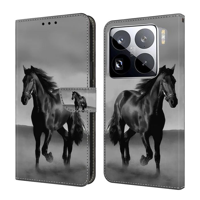 Funda para teléfono de cuero vegano pintado con efecto cristal, For Xiaomi 17T Pro 5G, For Xiaomi 17T 5G, For Xiaomi 17 Ultra, For Xiaomi 15T Pro 5G, For Xiaomi 15T 5G, For Xiaomi 15 Pro