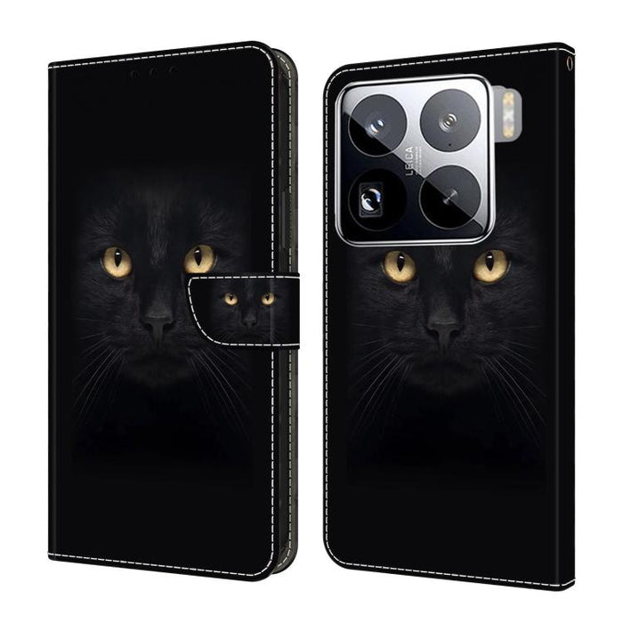 Funda para teléfono de cuero vegano pintado con efecto cristal, For Xiaomi 17T Pro 5G, For Xiaomi 17T 5G, For Xiaomi 17 Ultra, For Xiaomi 15T Pro 5G, For Xiaomi 15T 5G, For Xiaomi 15 Pro