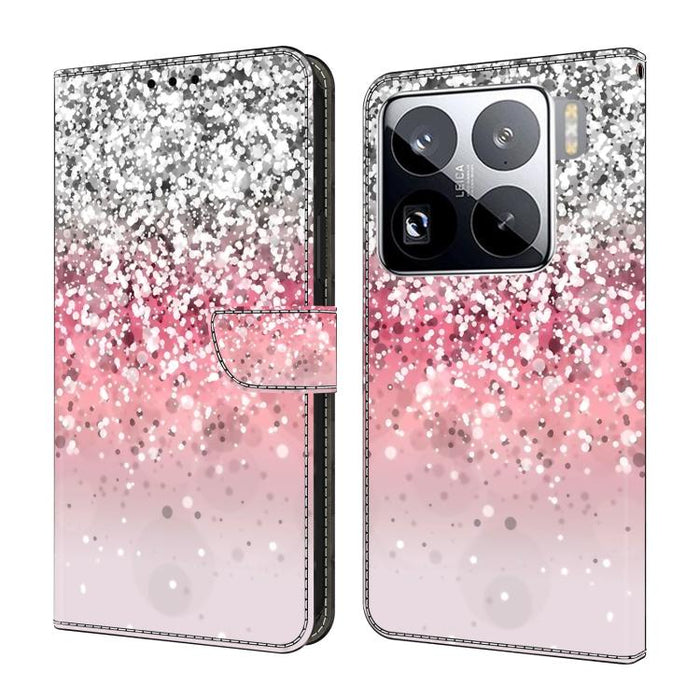 Funda para teléfono de cuero vegano pintado con efecto cristal, For Xiaomi 17T Pro 5G, For Xiaomi 17T 5G, For Xiaomi 17 Ultra, For Xiaomi 15T Pro 5G, For Xiaomi 15T 5G, For Xiaomi 15 Pro