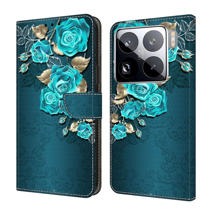 Funda para teléfono de cuero vegano pintado con efecto cristal, For Xiaomi 17T Pro 5G, For Xiaomi 17T 5G, For Xiaomi 17 Ultra, For Xiaomi 15T Pro 5G, For Xiaomi 15T 5G, For Xiaomi 15 Pro