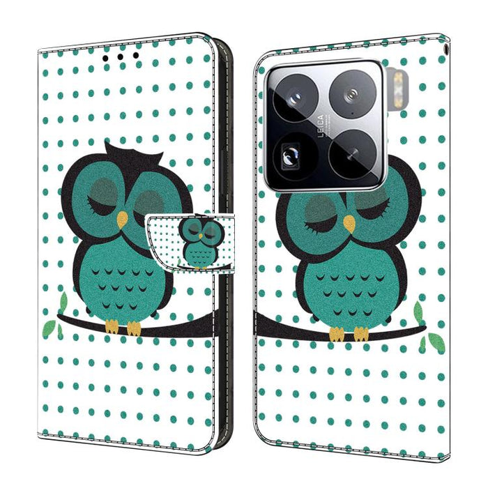 Funda para teléfono de cuero vegano pintado con efecto cristal, For Xiaomi 17T Pro 5G, For Xiaomi 17T 5G, For Xiaomi 17 Ultra, For Xiaomi 15T Pro 5G, For Xiaomi 15T 5G, For Xiaomi 15 Pro