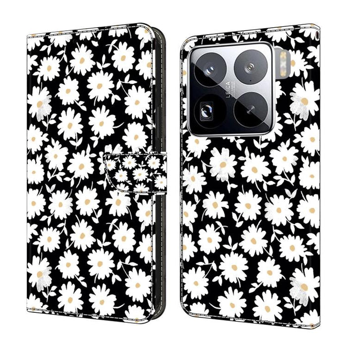 Funda para teléfono de cuero vegano pintado con efecto cristal, For Xiaomi 17T Pro 5G, For Xiaomi 17T 5G, For Xiaomi 17 Ultra, For Xiaomi 15T Pro 5G, For Xiaomi 15T 5G, For Xiaomi 15 Pro