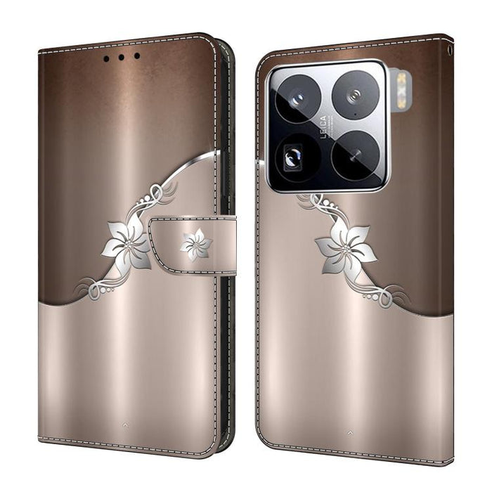 Funda para teléfono de cuero vegano pintado con efecto cristal, For Xiaomi 17T Pro 5G, For Xiaomi 17T 5G, For Xiaomi 17 Ultra, For Xiaomi 15T Pro 5G, For Xiaomi 15T 5G, For Xiaomi 15 Pro