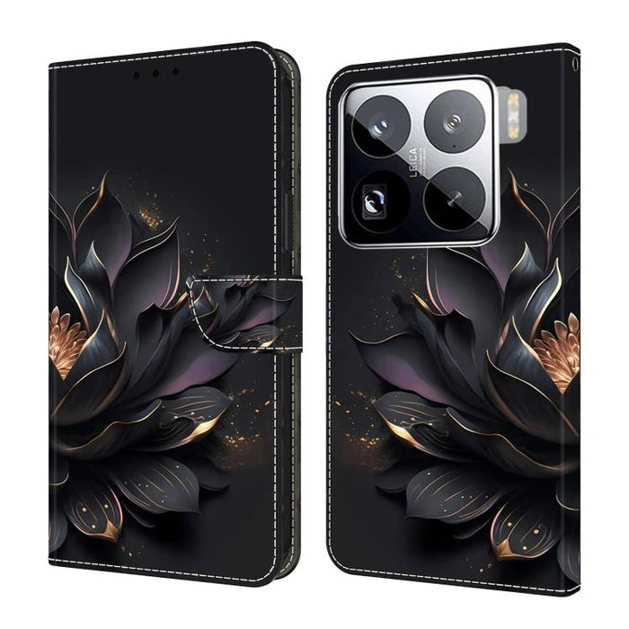 Funda para teléfono de cuero vegano pintado con efecto cristal, For Xiaomi 17T Pro 5G, For Xiaomi 17T 5G, For Xiaomi 17 Ultra, For Xiaomi 15T Pro 5G, For Xiaomi 15T 5G, For Xiaomi 15 Pro