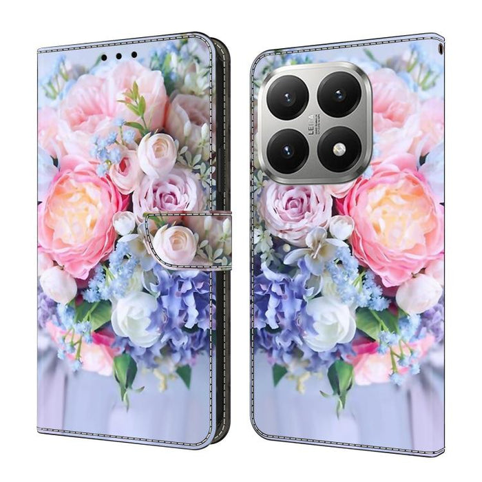 Funda para teléfono de cuero vegano pintado con efecto cristal, For Xiaomi 17T Pro 5G, For Xiaomi 17T 5G, For Xiaomi 17 Ultra, For Xiaomi 15T Pro 5G, For Xiaomi 15T 5G, For Xiaomi 15 Pro