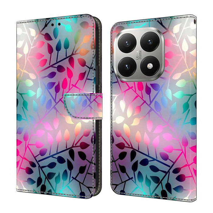 Funda para teléfono de cuero vegano pintado con efecto cristal, For Xiaomi 17T Pro 5G, For Xiaomi 17T 5G, For Xiaomi 17 Ultra, For Xiaomi 15T Pro 5G, For Xiaomi 15T 5G, For Xiaomi 15 Pro