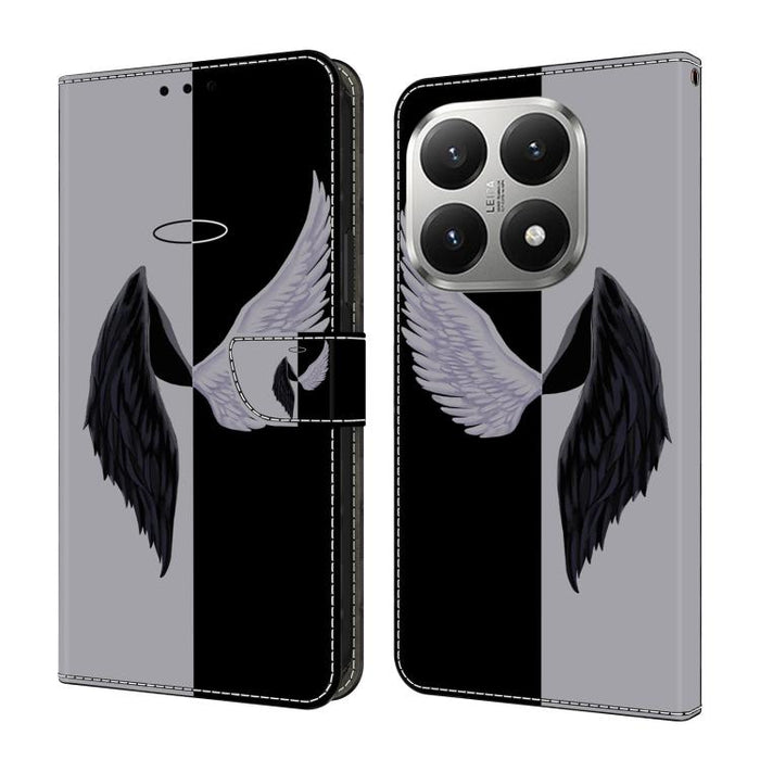 Funda para teléfono de cuero vegano pintado con efecto cristal, For Xiaomi 17T Pro 5G, For Xiaomi 17T 5G, For Xiaomi 17 Ultra, For Xiaomi 15T Pro 5G, For Xiaomi 15T 5G, For Xiaomi 15 Pro