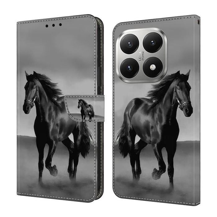 Funda para teléfono de cuero vegano pintado con efecto cristal, For Xiaomi 17T Pro 5G, For Xiaomi 17T 5G, For Xiaomi 17 Ultra, For Xiaomi 15T Pro 5G, For Xiaomi 15T 5G, For Xiaomi 15 Pro