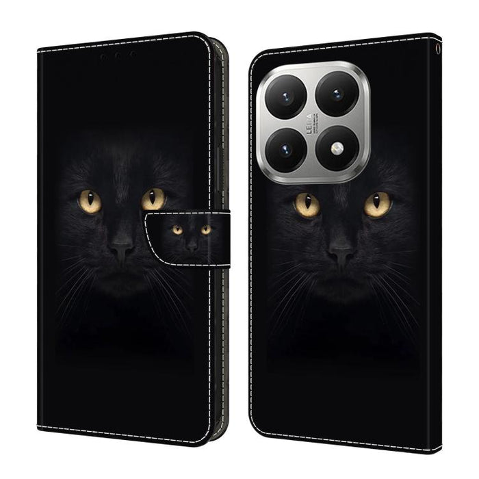 Funda para teléfono de cuero vegano pintado con efecto cristal, For Xiaomi 17T Pro 5G, For Xiaomi 17T 5G, For Xiaomi 17 Ultra, For Xiaomi 15T Pro 5G, For Xiaomi 15T 5G, For Xiaomi 15 Pro
