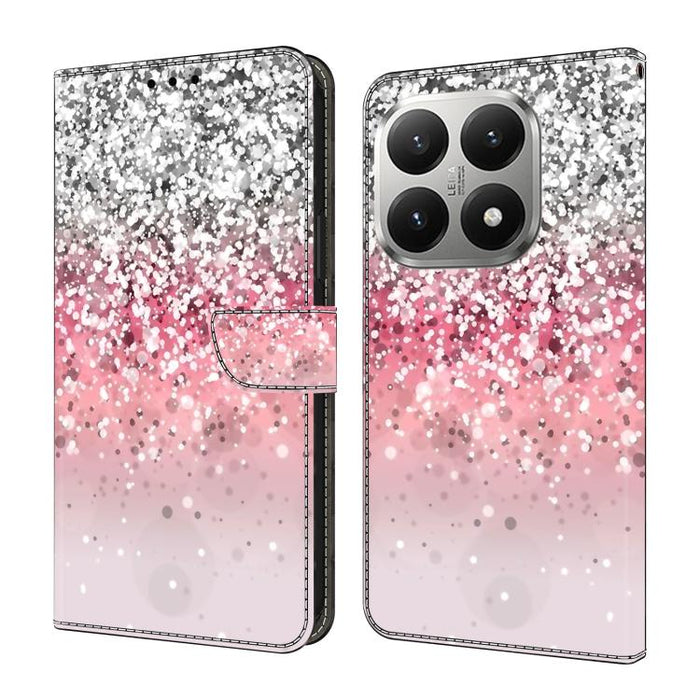Funda para teléfono de cuero vegano pintado con efecto cristal, For Xiaomi 17T Pro 5G, For Xiaomi 17T 5G, For Xiaomi 17 Ultra, For Xiaomi 15T Pro 5G, For Xiaomi 15T 5G, For Xiaomi 15 Pro