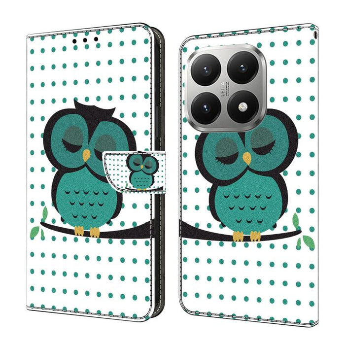 Funda para teléfono de cuero vegano pintado con efecto cristal, For Xiaomi 17T Pro 5G, For Xiaomi 17T 5G, For Xiaomi 17 Ultra, For Xiaomi 15T Pro 5G, For Xiaomi 15T 5G, For Xiaomi 15 Pro